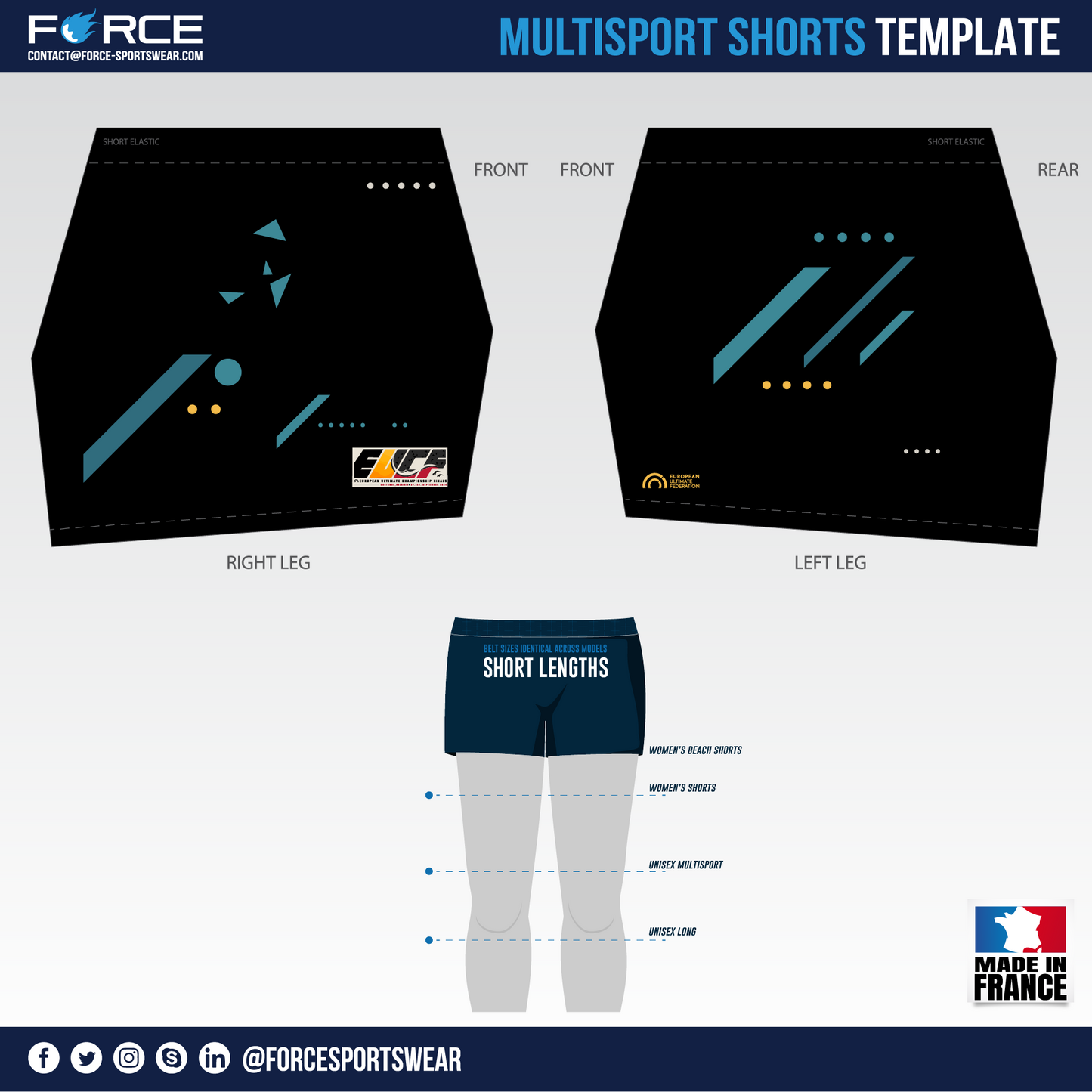 EUCF 2024 BLACK SHORTS