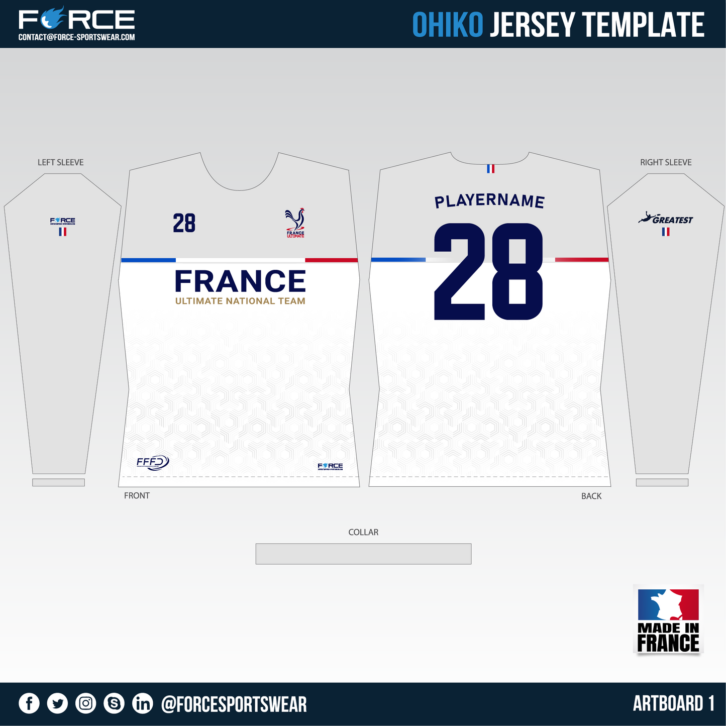 MAILLOT MANCHES LONGUES FRANCE ULTIMATE BLANC (FFFD)