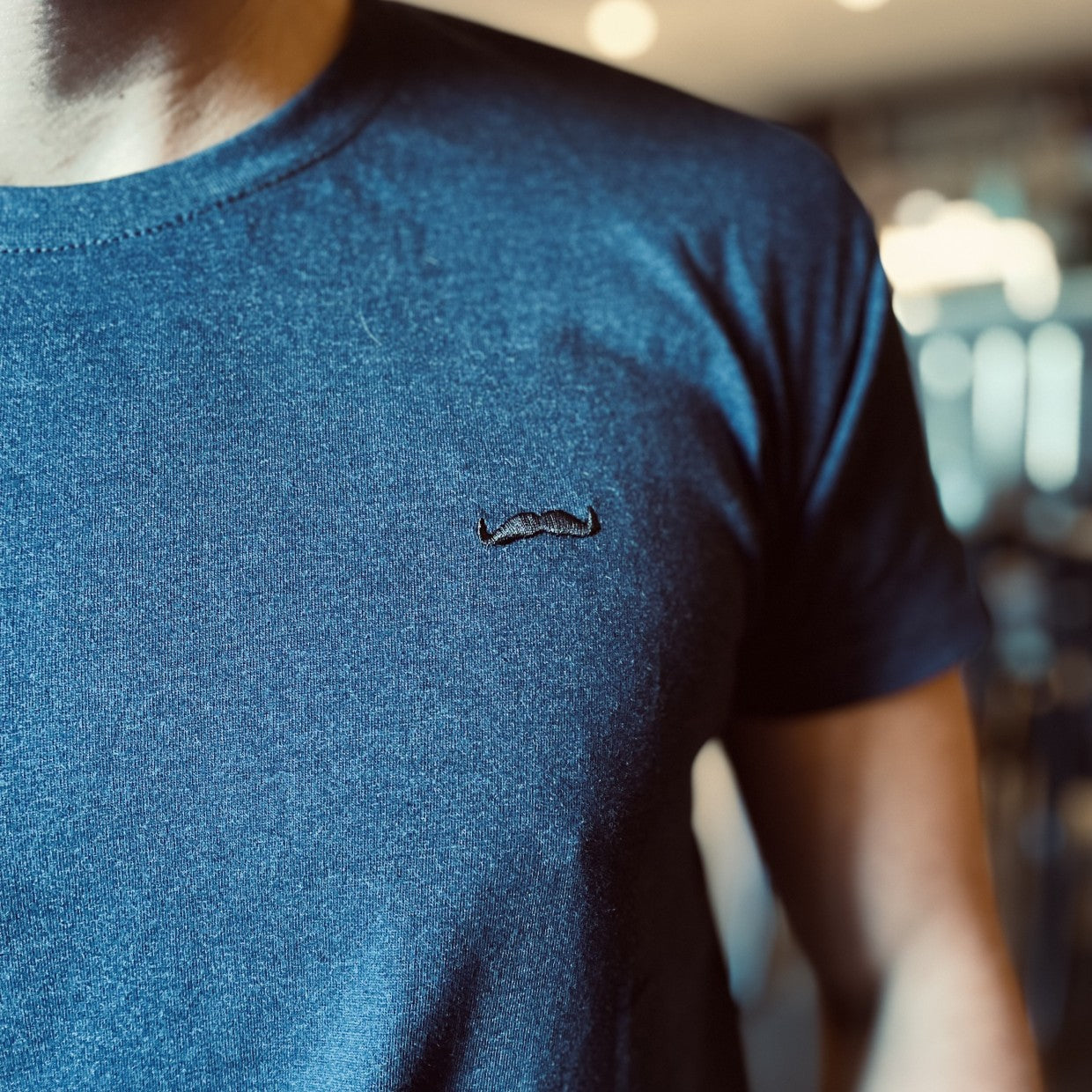 T-SHIRT MOVEMBER - BLEU CHINÉ