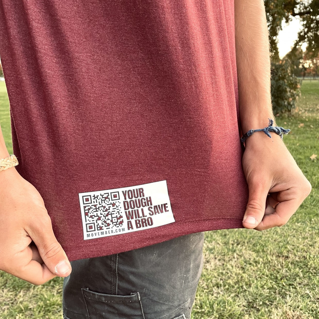 T-SHIRT MOVEMBER - BORDEAUX CHINÉ