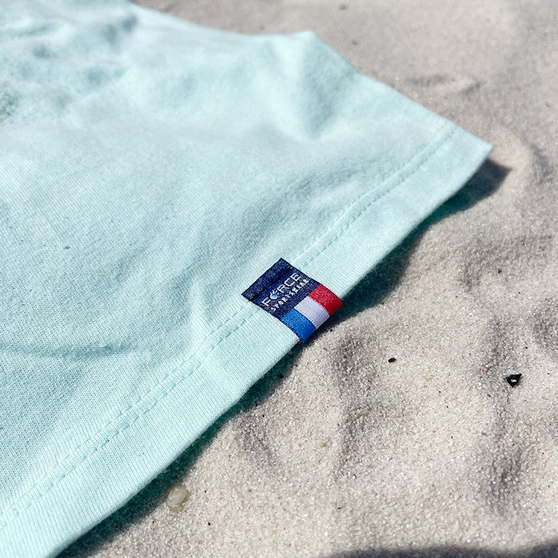 T-SHIRT LIFE'S A BEACH BLEU GLACE