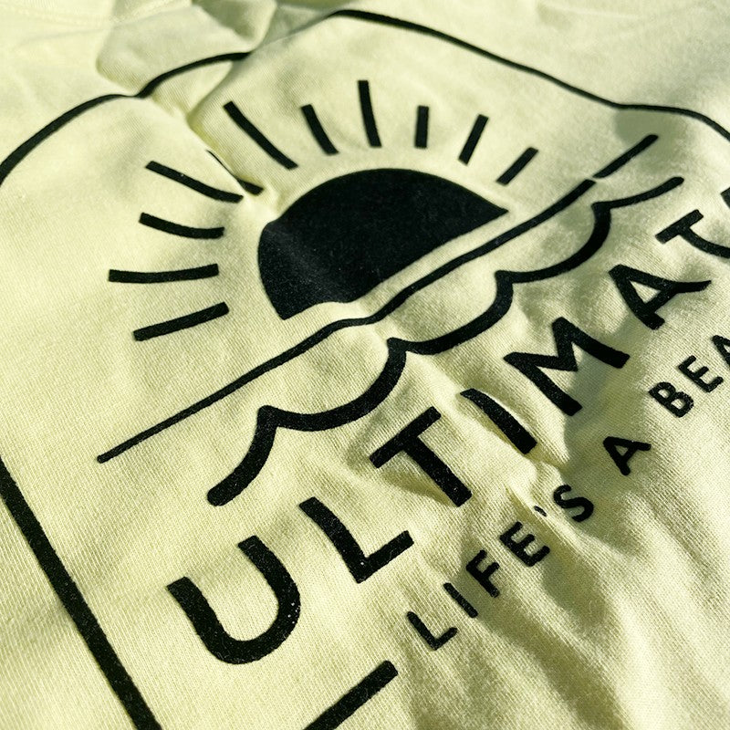 T-SHIRT LIFE'S A BEACH JAUNE PÂLE