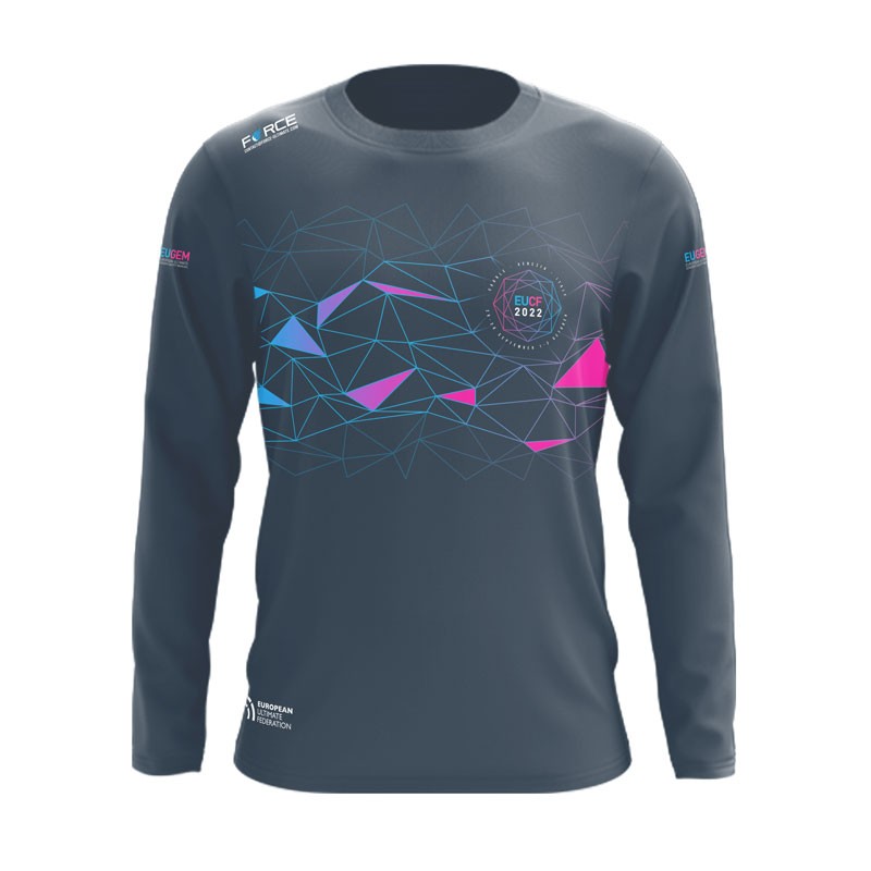 MAILLOT MANCHES LONGUES POLYGONES GRIS EUCF 2022