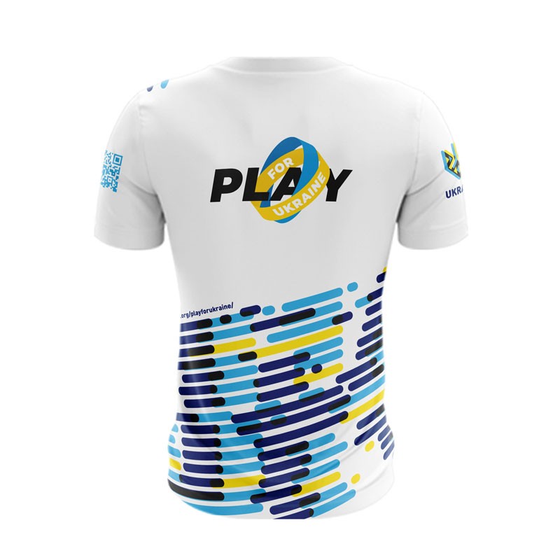 MAILLOT MANCHES COURTES PLAY POUR UKRAINE BLANC
