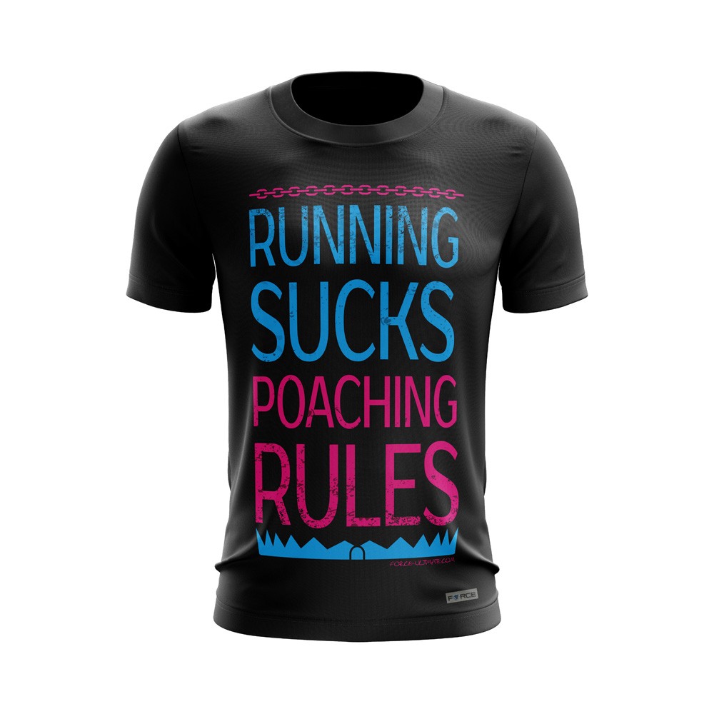 MAILLOT NOIR MANCHES COURTES RUNNING SUCKS