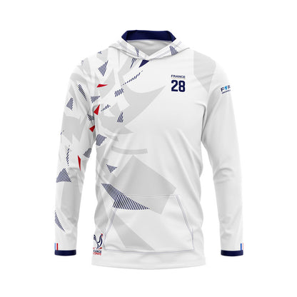 SWEAT À CAPUCHE SOLAIRE FRANCE ULTIMATE BLANC (FFFD)