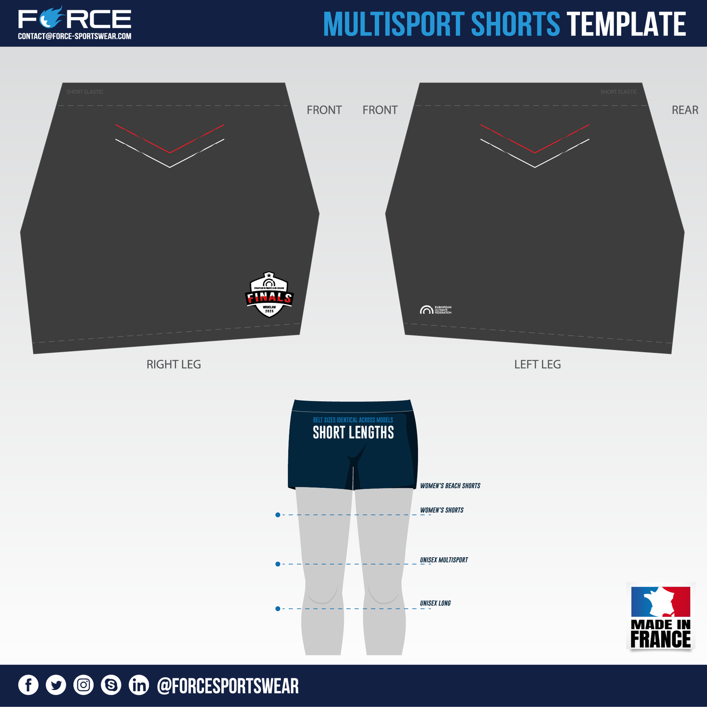 EUCF 2025 GREY SHORTS
