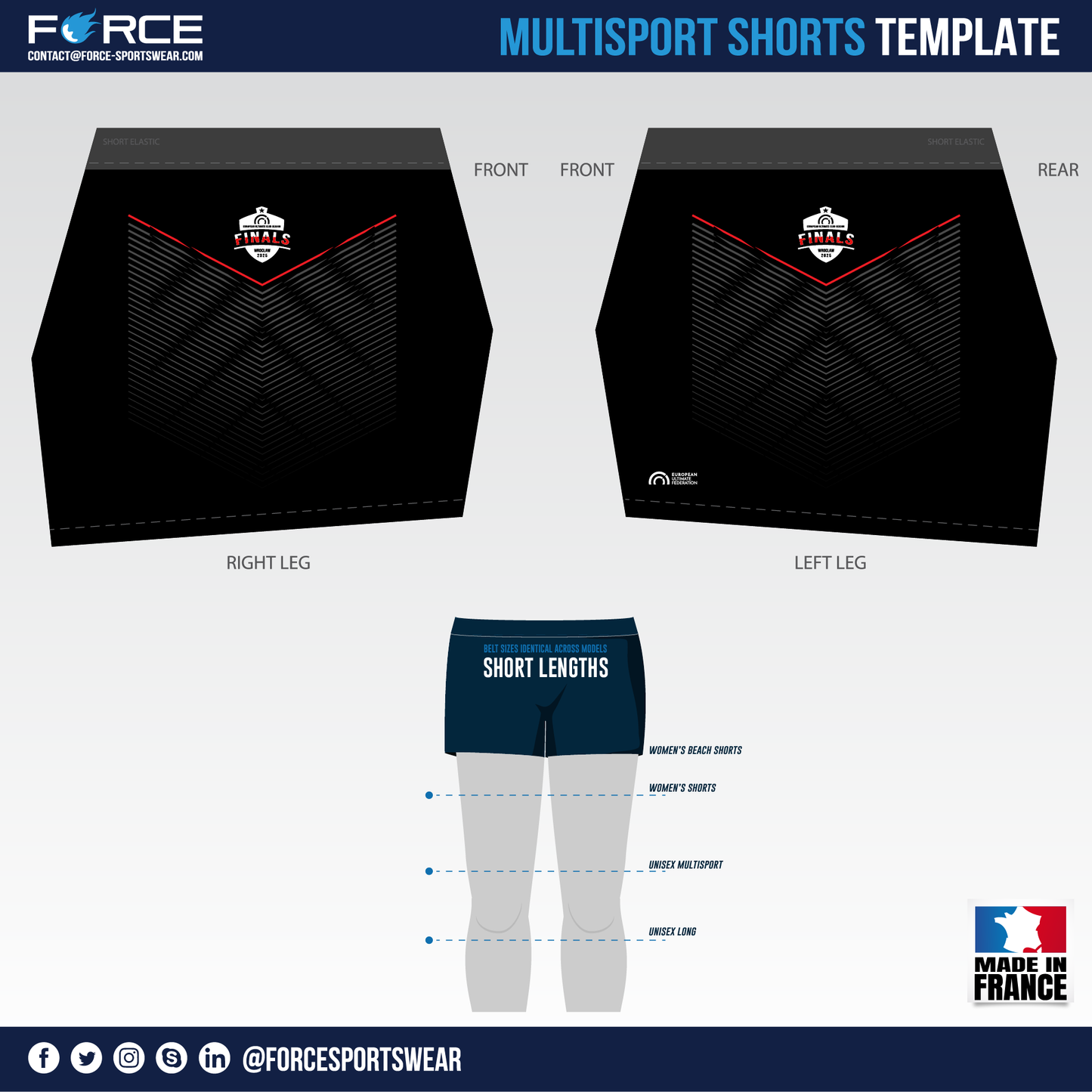 EUCF 2025 BLACK SHORTS