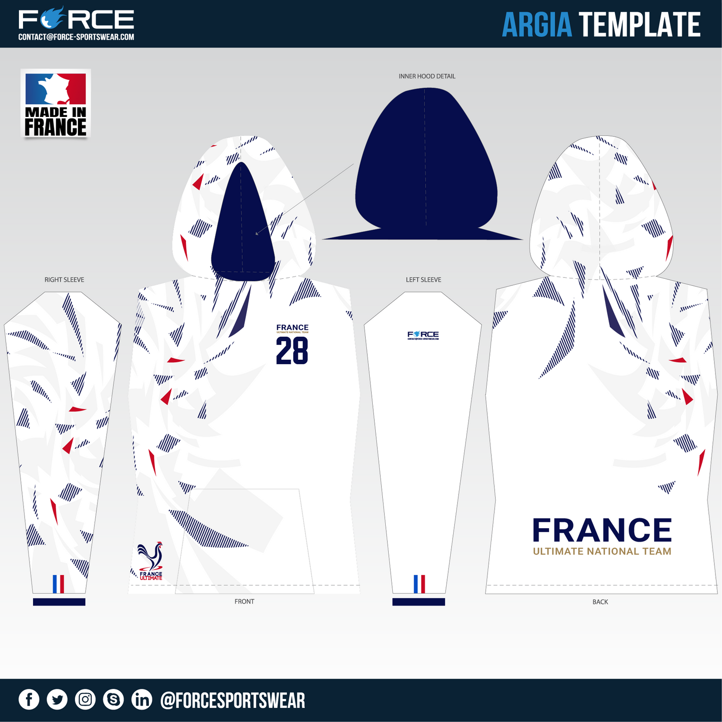 SWEAT À CAPUCHE SOLAIRE FRANCE ULTIMATE BLANC (FFFD)