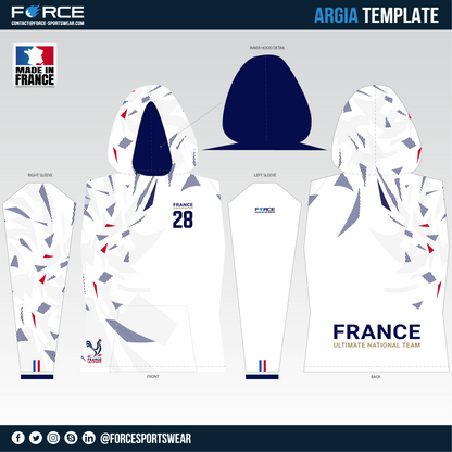 SWEAT À CAPUCHE SOLAIRE FRANCE ULTIMATE BLANC (FFFD)