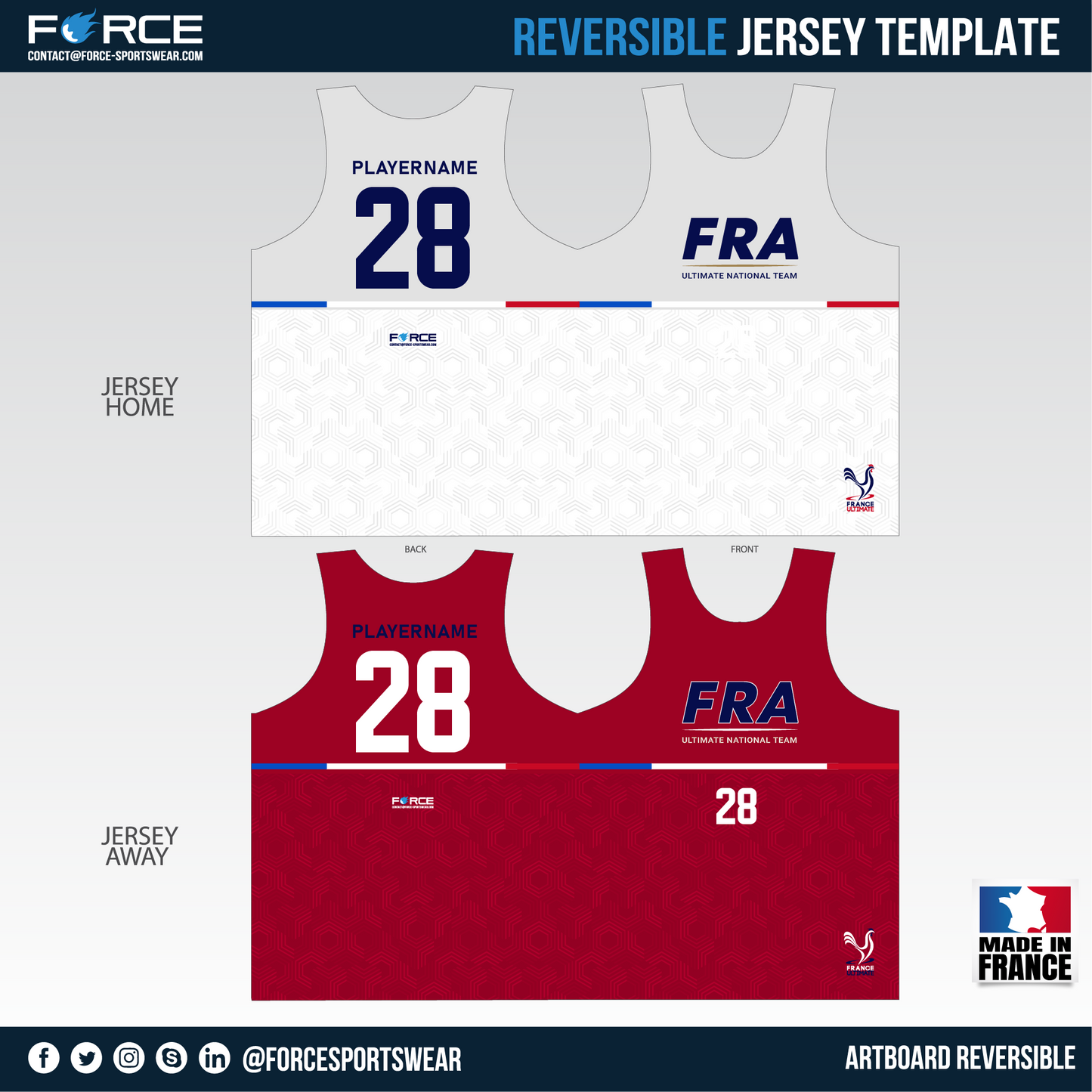 MAILLOT RÉVERSIBLE FRANCE ULTIMATE (FFFD)