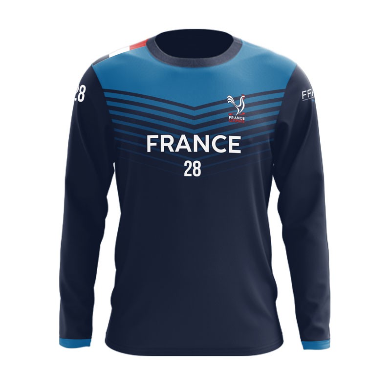 MAILLOT MANCHES LONGUES FFFD BLEU